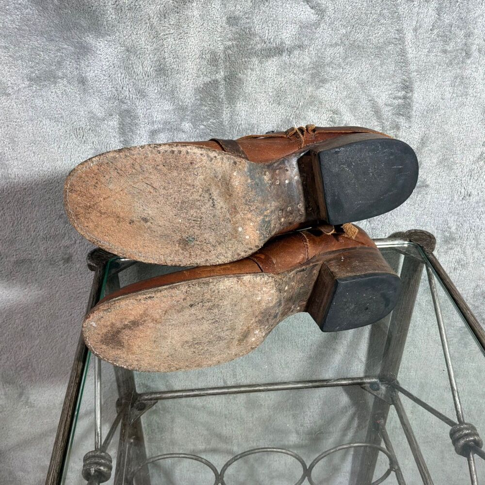 Freebird Sammi Boots Womens 7 Brown Leather Distress Belted Strapy Ankle Bootie - Picture 8 of 10